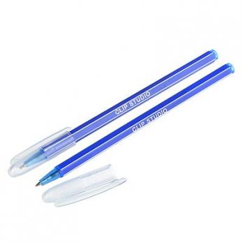 Ручка шариковая синяя ClipStudio 0,7мм, масл. основа  526-534