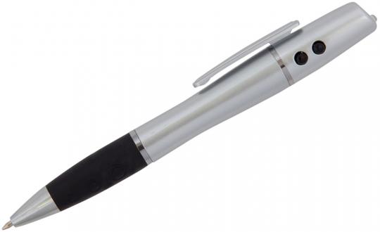 Ручка подарочная шариковая синяя Beifa 0,5мм, радиус-200м, LED-фонарь  LH612
