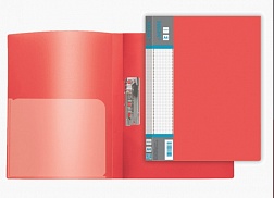 Папка с прижимом и внутр.карманом A4 "Красная" deVente "Daily" пластик-700мкм  3110705