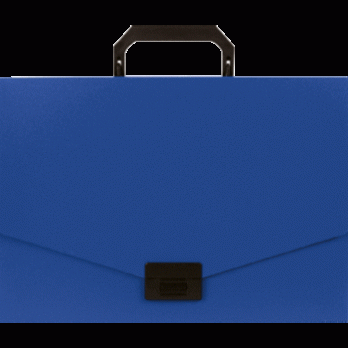 Папка-портфель А4  1отд Attomex пластик-0,7мм, синий   3073400