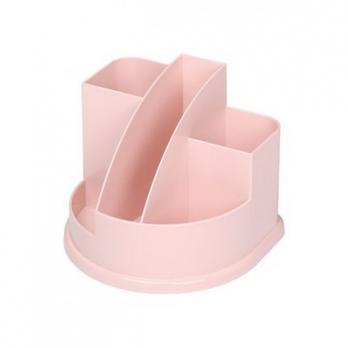 Подставка для канц.принад. deVente розовая, 12,2х12,2х10см, 6отд., пластик.  4104916