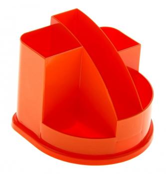 Подставка для канц.принад. deVente оранжевая, 12,2х12,2х10см, 6отд., пластик.  4104924