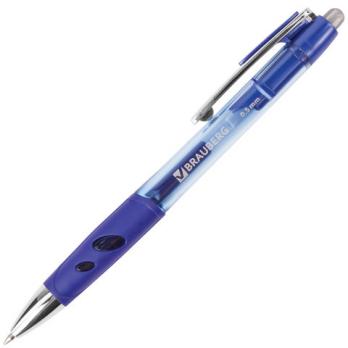 Ручка гелевая автоматическая синяя Brauberg 