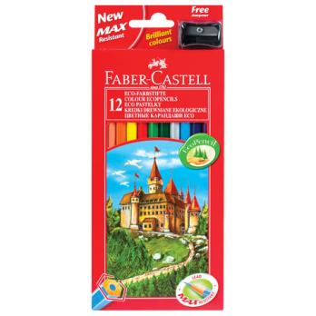 Карандаши 12цв Faber Castell "Замок" 6-ти гранные, деревянные, с точилкой  120112