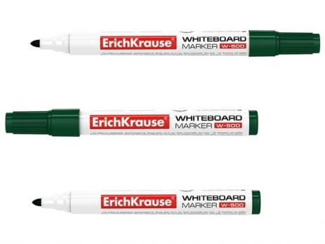 Маркер для белых досок зеленый ErichKrause "W-500" 2,5мм, круглый наконечник  ЕК 12848