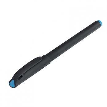 Ручка гелевая синяя ClipStudio 0,5мм, прорезиненный черный корпус  525-040