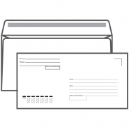 Конверт 110х220мм Е65 Ряжская печатная фабрика с подсказом, б/окна, кл. край  4607122770420 006465