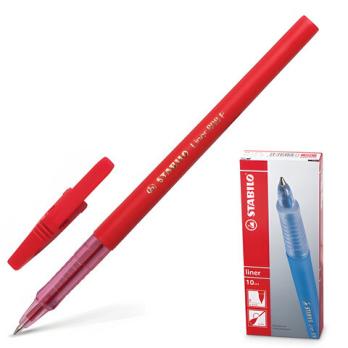Ручка шариковая красная Stabilo "Liner" 0,7(0,3)мм, красный корпус  808/40  141566