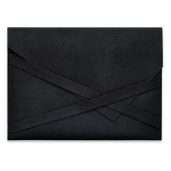 Папка для документов А4+ 1отд Феникс+ "Наппа" верх-черный, внутри-красный, иск.кожа  47085