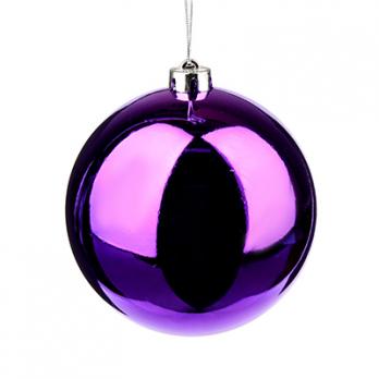 Шар новогодний d=15см "Фиолетовый" пластик  372-397