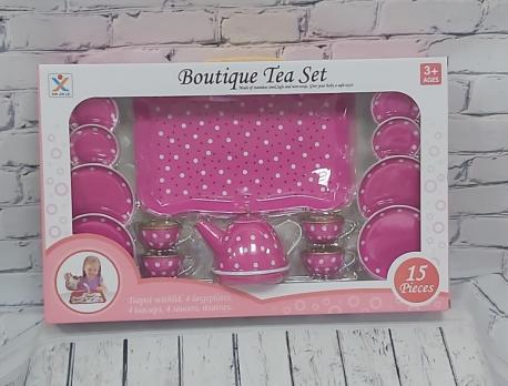 Набор Чайный сервиз "Boutigue tea set" метал., розовый, 4 персоны с подносом  966-D15