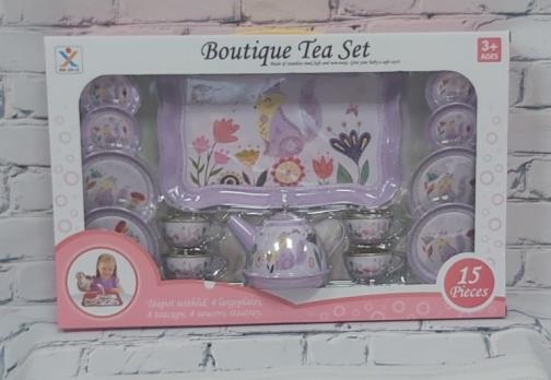 Набор Чайный сервиз "Boutigue tea set" метал., сиреневый, 4 персоны с подносом  966-D19