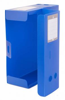 Короб архивный с клапаном 330х245х80мм "Синий" Бюрократ пластик-800мкм  BA80/08blue