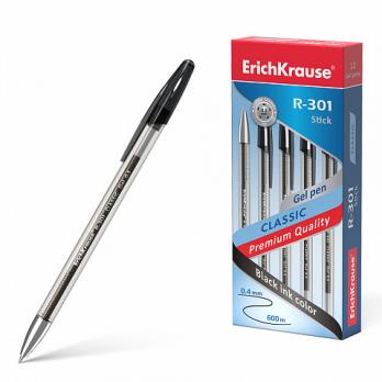 Ручка гелевая черная ErichKrause 