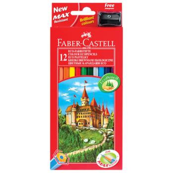 Карандаши 12цв Faber Castell "Замок" 6-ти гранные, деревянные,  с точилкой  120112