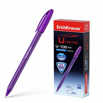 Ручка шариковая фиолетовая Erich Krause "U-108" 1,0мм, 3-х гран.корп. ЕК 53740