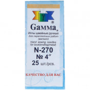 Иглы для шитья ручные 10см, 25шт Gamma N-270 в конверте  603555