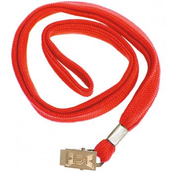 Шнурок для бейджей OfficeSpace 45 см, металлический клип, красный   4010303