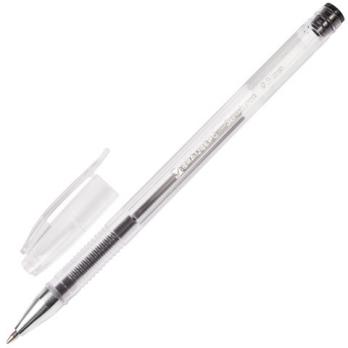 Ручка гелевая черная Brauberg "Jet" 0,5мм (0,35), прозрачный корпус  141018