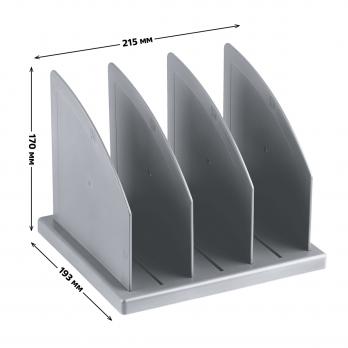 Лоток для бумаг вертикальный 3отд. "Серый" Стамм 21,5х19,3х17см  ПБ-30439 351491