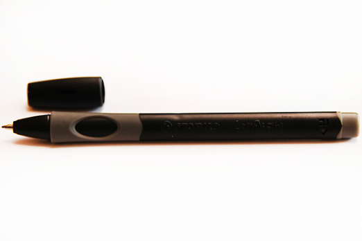 Ручка шариковая для левшей синяя Stabilo "LeftRight" 0,8мм, рез.упор, черн. корпус  6318/4-41