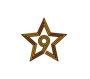 Наклейка "Звезда " ПВХ, 320х170мм  9-99-0005