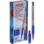 Ручка шариковая синяя deVente 1мм, масл. основа, резин. упор  5070342
