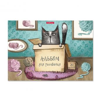 Альбом для рисования на склейке А4 30л ErichKrause "Cat & Box" ЕК 46912