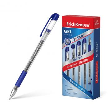 Ручка гелевая синяя ErichKrause 