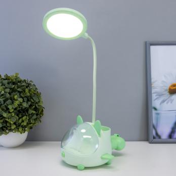 Лампа настольная RISALUX "Милый мишка. Зеленый" 32х15х12см, с ночником, светодиодная 3,5Вт  7559056