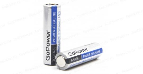 Батарейка АА (LR06) пальчиковая GoPower солевая,1,5В, 1шт   00-00019861  00-00015592