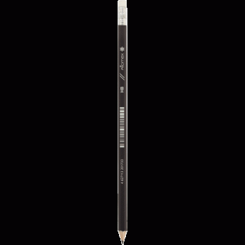 Карандаш ч/гр Attomex НВ, 2мм, 6-ти гранный с ластиком, пластиковый, черный корпус  5032103