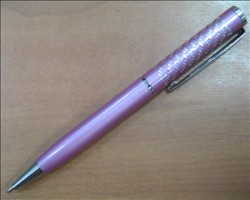 Ручка подарочная шариковая синяя, с поворотным механизмом, метал.корпус-перламутровый  К65