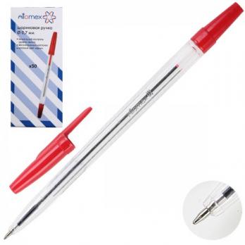 Ручка шариковая красная Attomex 0,7мм, прозрачный корпус  5073322