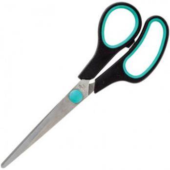 Ножницы 21,5мм Attache с прорезин. пластиковыми ручками, зеленый/черный  262866