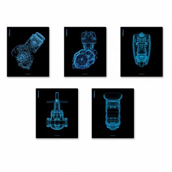 Тетрадь А5 96л клетка ErichKrause "X-Ray в деталях" голографическая ламинация, ассорти  ЕК 60596