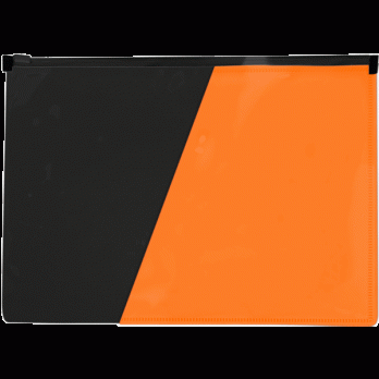 Папка на гибкой молнии А4 "Оранжевая/Черная" deVente "Monochrome" пластик-180мкм  3072333