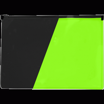 Папка на гибкой молнии А4 "Зеленая/Черная" deVente "Monochrome" пластик-180мкм  3072332