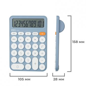 Калькулятор 12 разрядный Deli EM124 "Голубой" 158x105х28мм, на батарейках (1шт ААА)  1691730