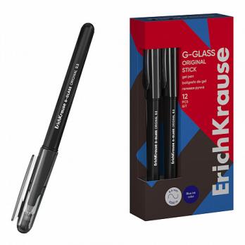 Ручка гелевая черная ErichKrause "G-Glass Stick Original" 0,5(0,4)мм, 3-х гран.корпус  ЕК 61302