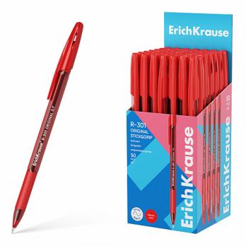 Ручка шариковая красная ErichKrause "R-301 Original Stick&Grip" 1,0(0,5)мм  ЕК 60974