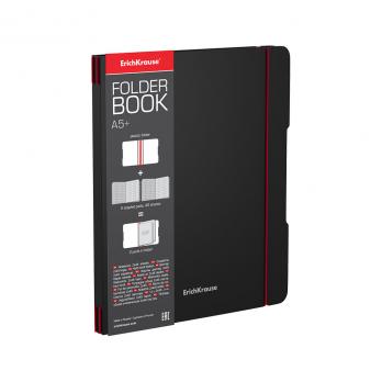 Тетрадь А5 48л Erich Krause "FolderBook Accent" красная, пластик съемная обл, на резинке  ЕК 51435