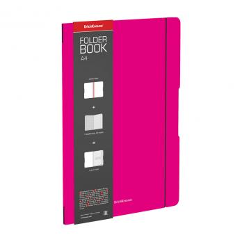 Тетрадь А4 48л. Erich Krause "FolderBook Neon" розовая, съемная пластик обложка ЕК 56102
