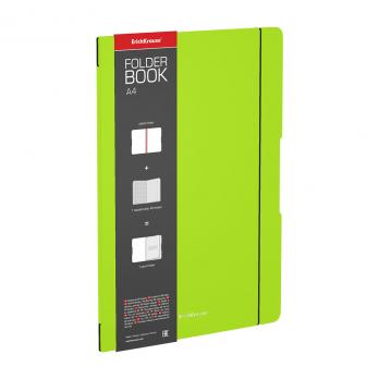 Тетрадь А4 48л. Erich Krause "FolderBook Neon" зеленая, съемная пластик обложка ЕК 56110
