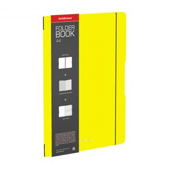 Тетрадь А4 48л. Erich Krause "FolderBook Neon" желтая, съемная пластик обложка ЕК 56114
