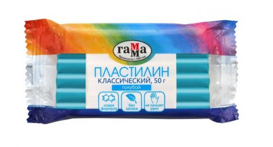 Пластилин  1цв Гамма "Классический" голубой, 50гр  270818_10 274077