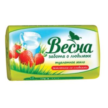 Мыло туалетное 90гр Весна "Земляника со сливками"  6090  605146