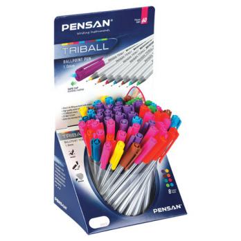 Ручка шариковая ассорти Pensan "Triball Colored" 1,0(0,5)мм, на масл.основе 1003/S60R-8 143433