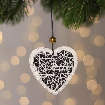 Новогоднее украшение-подвеска 8х8см "Сердце" светиться в темноте  6249782