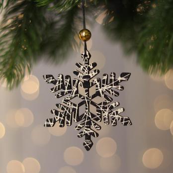 Новогоднее украшение-подвеска 19х8см "Снежинка" светиться в темноте  6249785